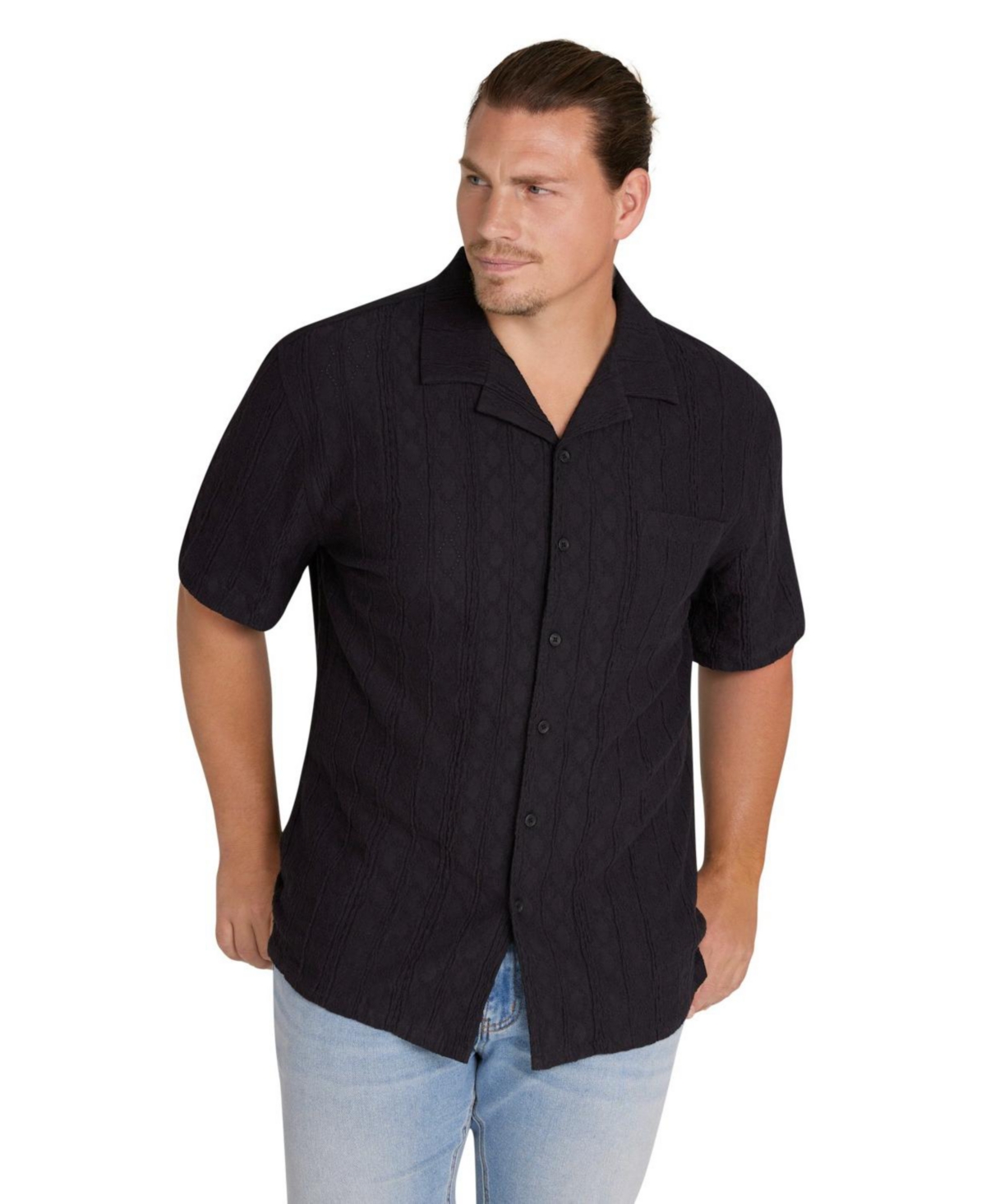 Big & Tall Chifley Relaxed Fit Shirt - Black