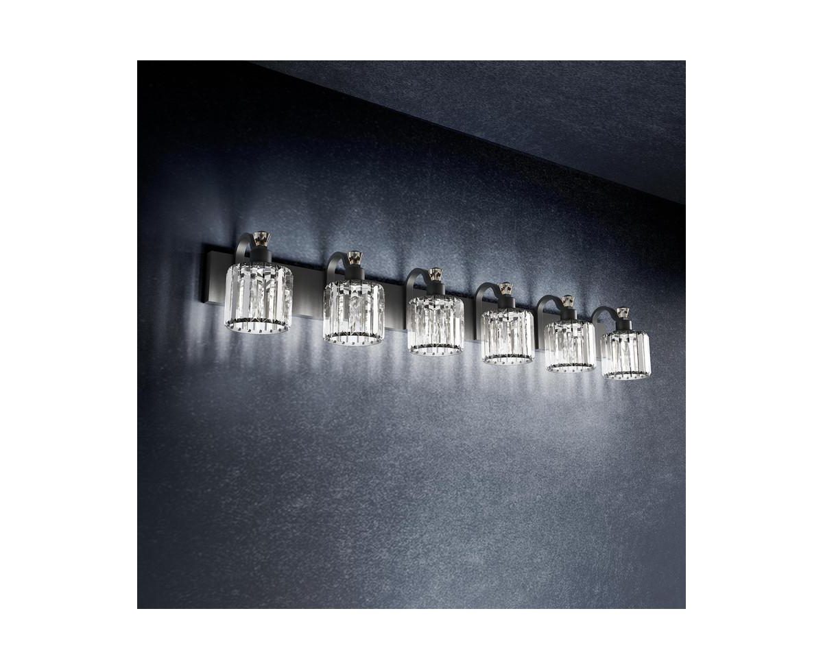 gaomon Modern Crystal Bathroom Vanity Lights Black Bathroom Light Fixtures Crystal Vanity Shower Lights Over Mirror