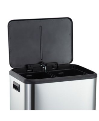 30 Liter / 8 Gallon Rectangular Hands-Free Dual Compartment Recycling Kitchen Step Trash Can