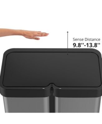 16 Gallon Automatic Trash Can, 30L+30L Stainless Steel Dual Garbage &amp; Recycle Bin