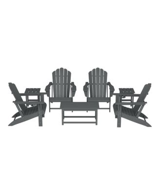 7-Piece HDPE Outdoor Patio Furniture Adirondack Conversation Set