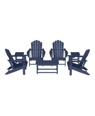 7-Piece HDPE Outdoor Patio Furniture Adirondack Conversation Set
