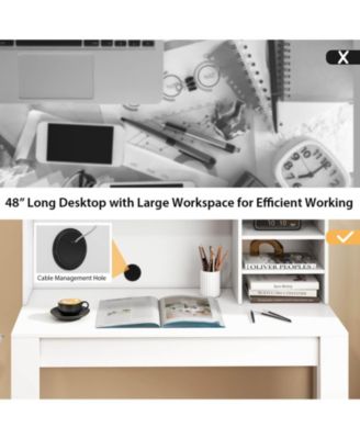 48 Inch Writing Computer Desk with Anti-Tipping Kits and Cable Management Hole