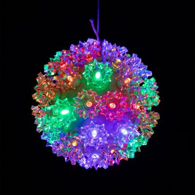 Electric Plug-In Indoor/Outdoor LED Lighted Ball Hanging Ornament, 50ct, 5"