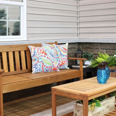 Indoor/Outdoor Square Accent Decorative Throw Pillows for Patio or Living Room Furniture - 16" - 2pc