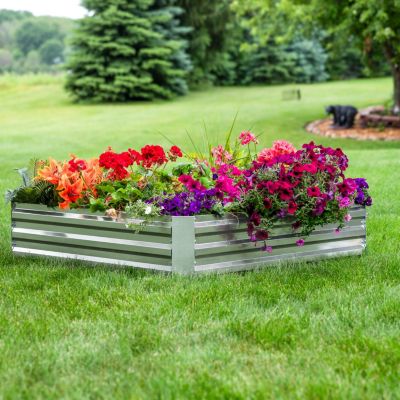 Galvanized Rectangle Raised Garden Bed