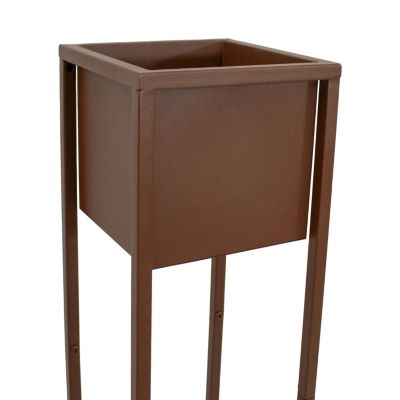 Modern Simplicity 8.25" Square Cold-Rolled Steel Outdoor Elevated Planter - Set of 2