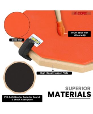 Drum Throne Adjustable Guitar Stool Padded Seat + Drum Practice Pad Snare Drumming Stand