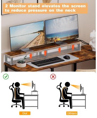 L Shaped Computer Desk with Power Outlet
