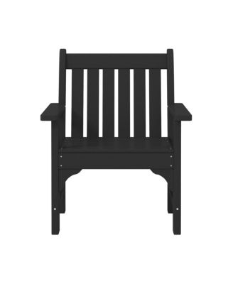Outdoor Patio 2-Piece HDPE Adirondack Garden Chair with Square Adirondack Side Table Set
