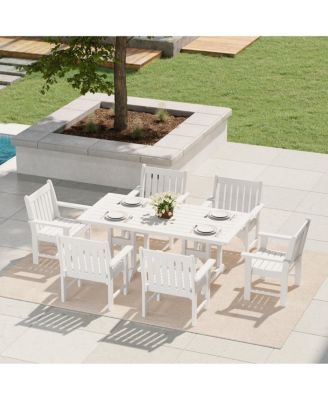 7-Piece HDPE Outdoor Dining Patio Table and Chairs Set
