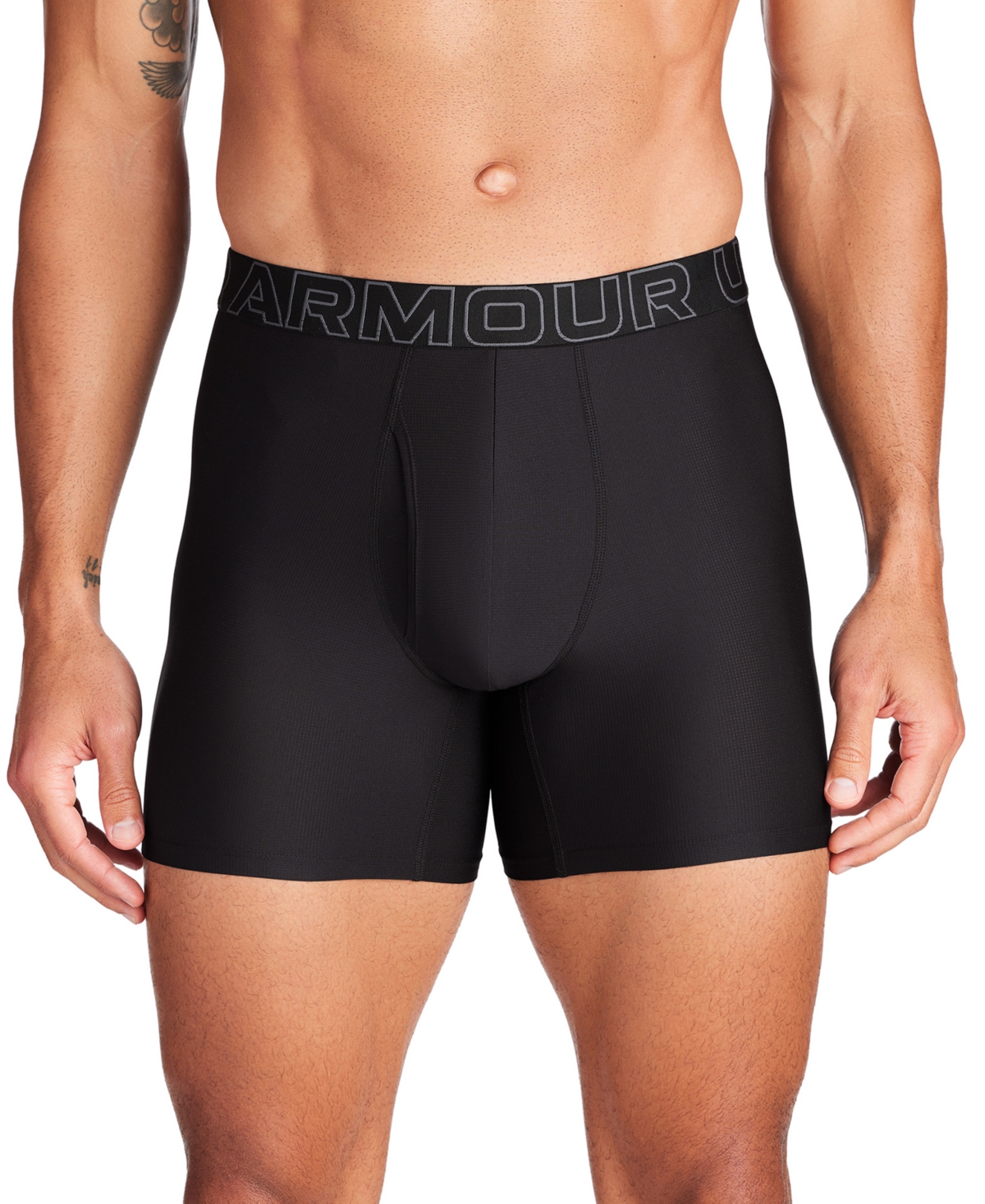 Under Armour Men's 3-pack Performance Solid 6" Boxer Briefs In Black