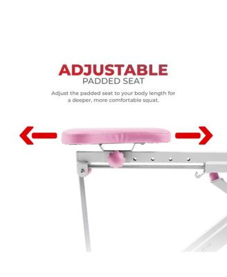 Pink SMART Upright Row-N-Ride Squat Assist Exerciser with Free SunnyFit App via Bluetooth