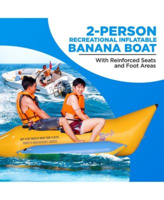 2-Person Inflatable Banana Boat, With Foot Pump & Repair Kit