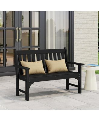 Outdoor 2-Person All-Weather HDPE Front Porch Garden Bench