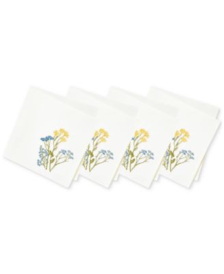 Lenox - Wildflowers Border Embroidered 19" x 19" Napkin, Set of 4
