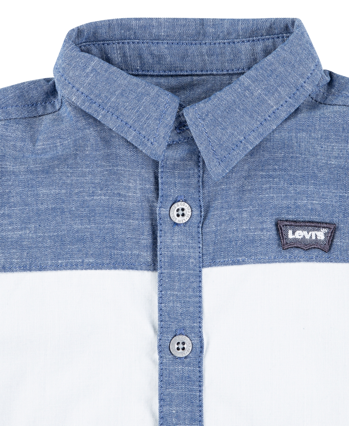 Shop Levi's Little Boys 2-piece Denim Shirt And Jogger Pants In Blue Chambray