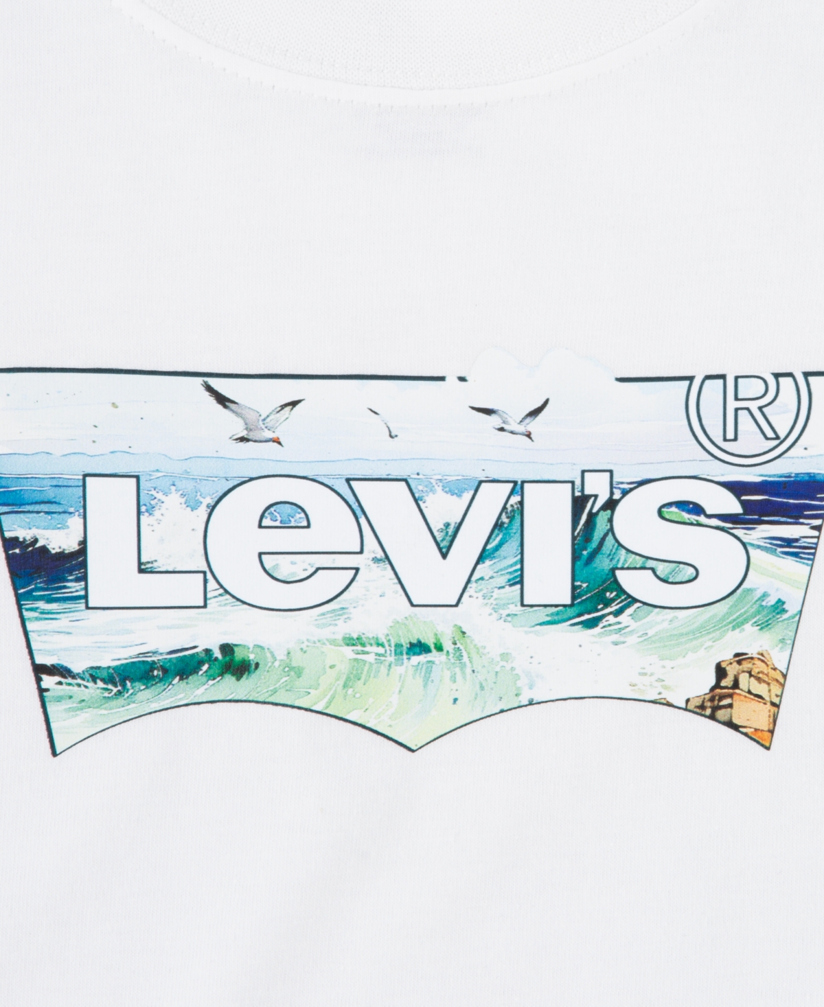 Levi's Little Boys Crashing Waves Batwing T-shirt In Bright White