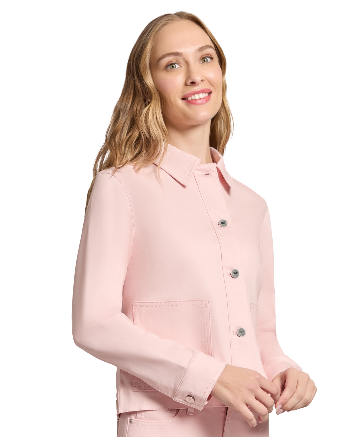 JONES NEW YORK PETITE LOGO-PATCH DENIM JACKET 