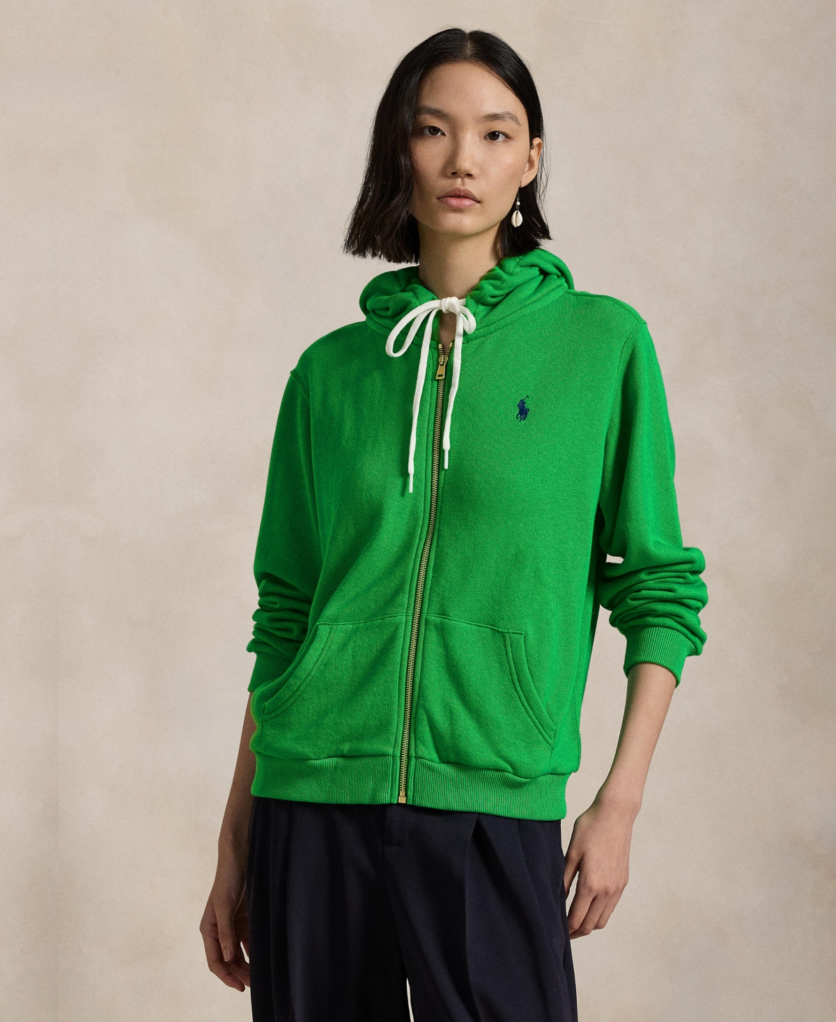 Polo Ralph Lauren Logo-embroidered Hoodie In Bright Clover