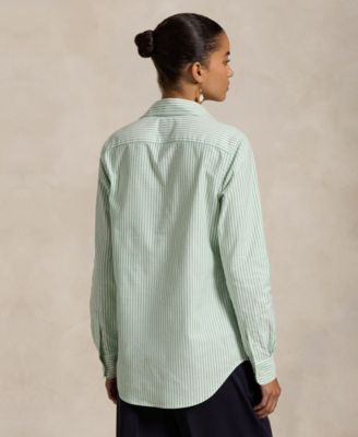 Women's Stretch Slim Fit Striped Oxford Shirt
