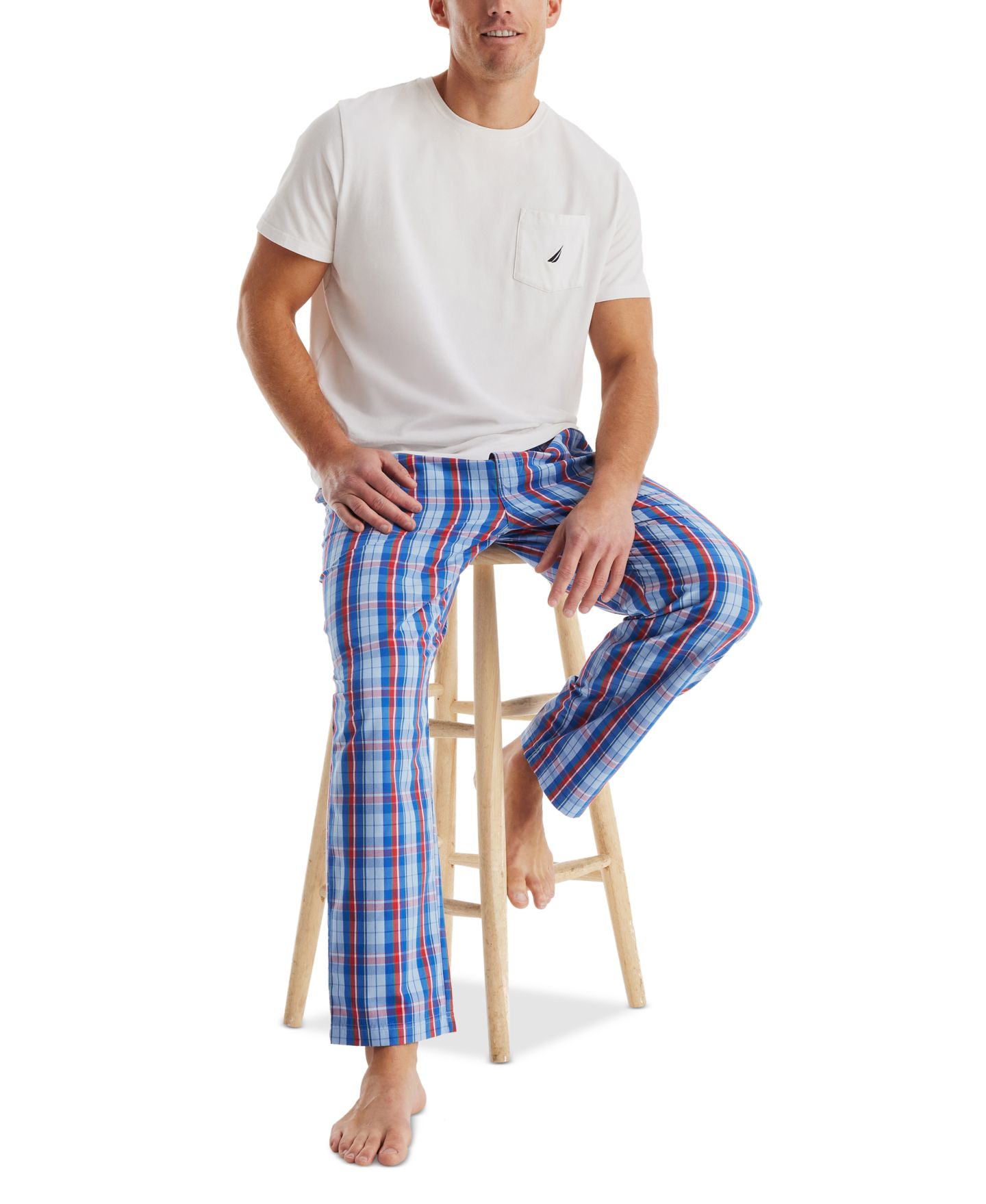 Пижамные брюки Poplin для мужчин — Nautica, цвет: Синий, вариант 1 — фото 2