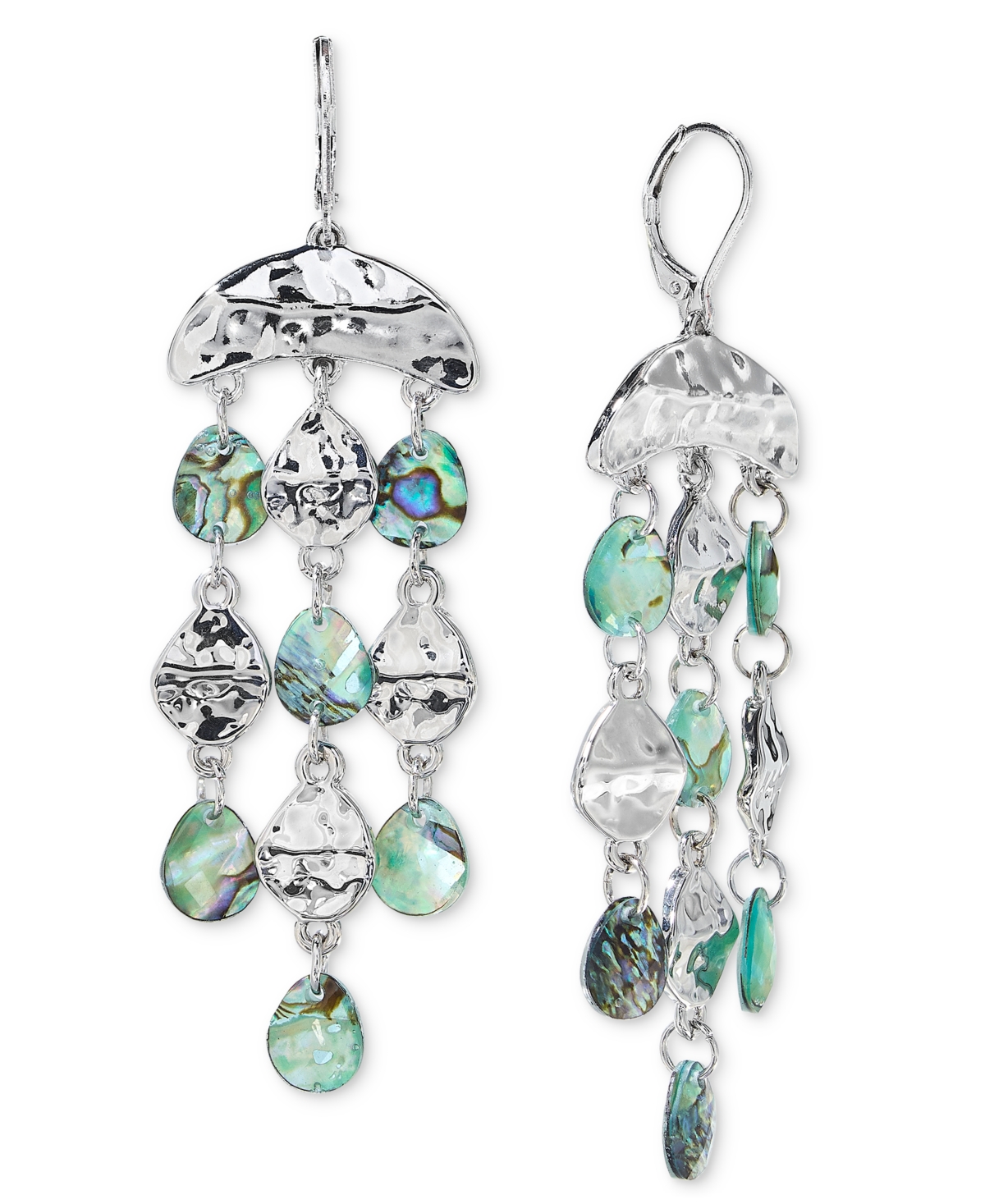 Crystal Silver-Tone Chandelier Earrings, Exclusively at Macy's - MULTI