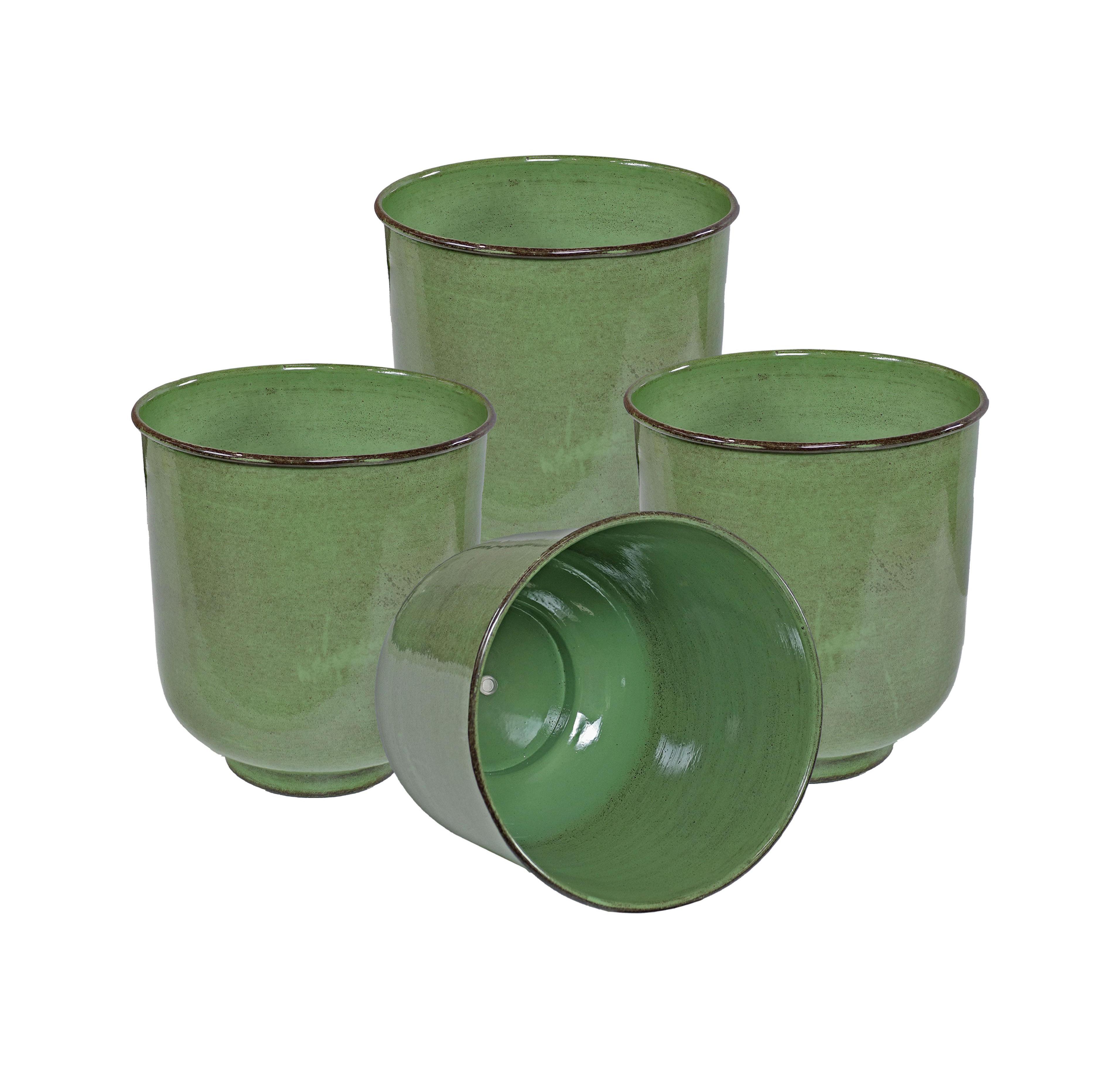 Vivian Metal Indoor or Outdoor Planter with Drainage Hole