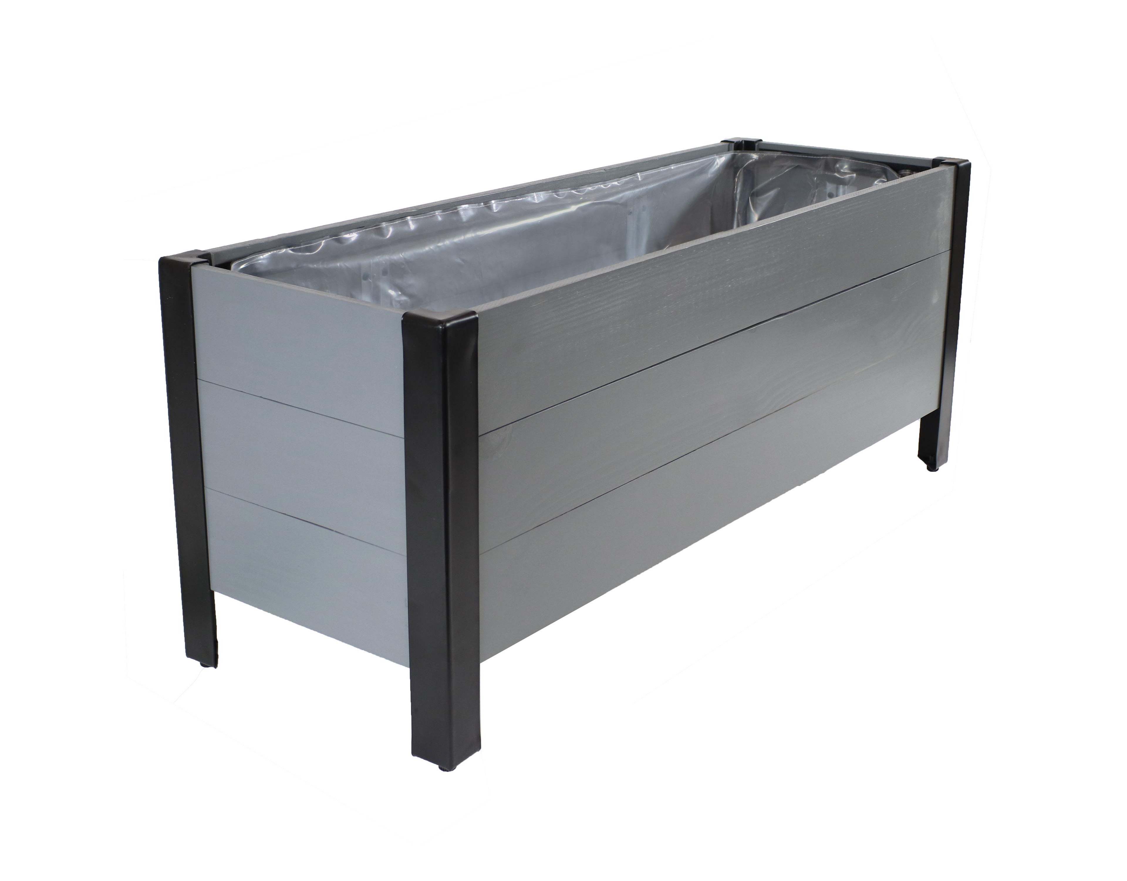 Acacia Wood Raised Garden Bed with Removable Planter Bag - 14.75" H