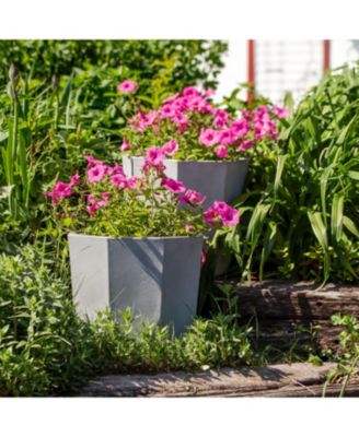 Indoor/Outdoor Modern Faceted Polyresin Flower Pot Planter - 16"