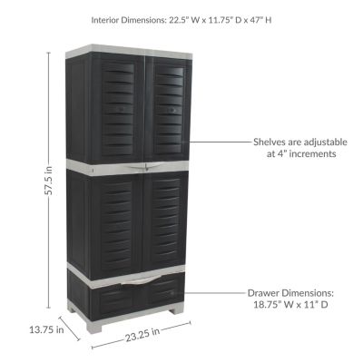 Versatile Storage Cabinet with 3 Adjustable Shelves and Lockable Doors - 57.5"