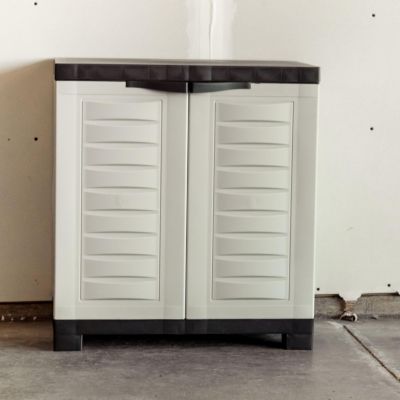 Versatile Plastic Storage Cabinet with Adjustable Shelf