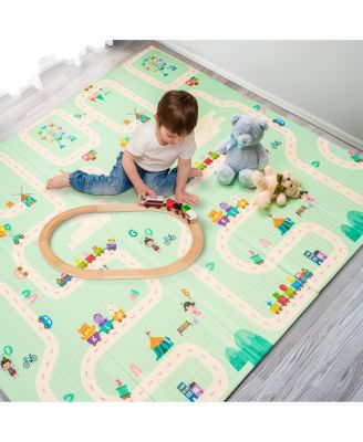 (78" x 70") Foldable Play Mats with Travel Bag - for Babies, Toddlers, and Kids Playtime & Tummy Time
