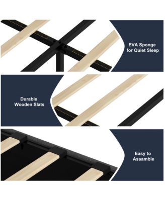 Full Size Platform Bed Frame with 4 Storage Drawers,No Fixed Headboard