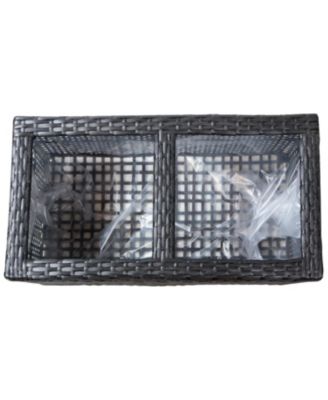 2-Section Rectangle Polyrattan Indoor Planters - 21.5" W x 11.5" D x 9.25" H - 2-Pack