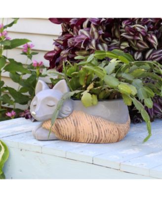 Finley the Fox Planter Statue - Indoor/Indoor Decorative Figurine - 12"