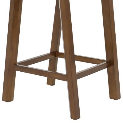 Set of 2 Indoor Wooden Backless Counter-Height Stools - Dark Walnut - 25"