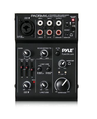 3-Channel USB Audio/Sound Mixer with Rechargeable Battery