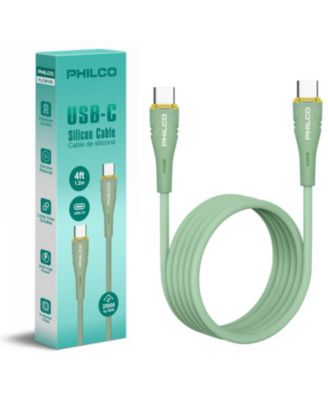 C To Type C Cable, Silicone, 4Ft Length, 20W Fast Charging, High-Speed Data Transfer, Compatible with USB-C Devices, Tangle Free.