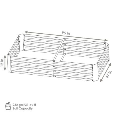 Galvanized Steel Rectangle Raised Garden Bed