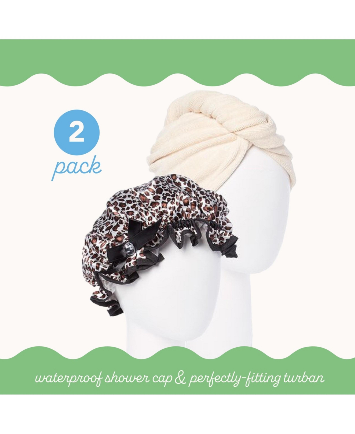 Turbie Twist Deluxe Wet Dry - Microfiber Tt and Shower Cap Multicolor