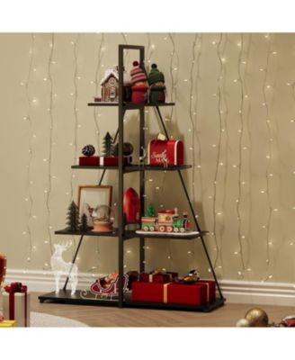 Bookcase, 4-Tier Ladder Bookshelf, A-Shaped Ladder Shelf Display