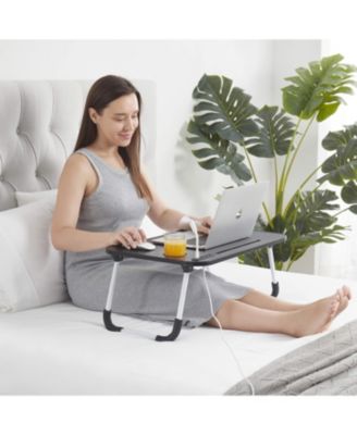 Foldable & Lightweight Lap Desk with USB Ports - Ideal for Working, Reading, or Eating - Large