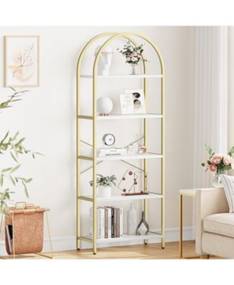 Bookshelf Tall Bookcase Arched Standing Bookshelves