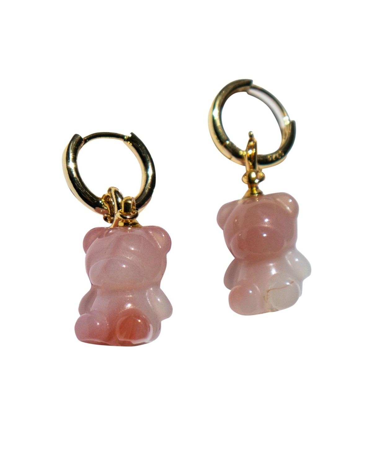 Bear &#x2014; Agate charm earrings - Purple