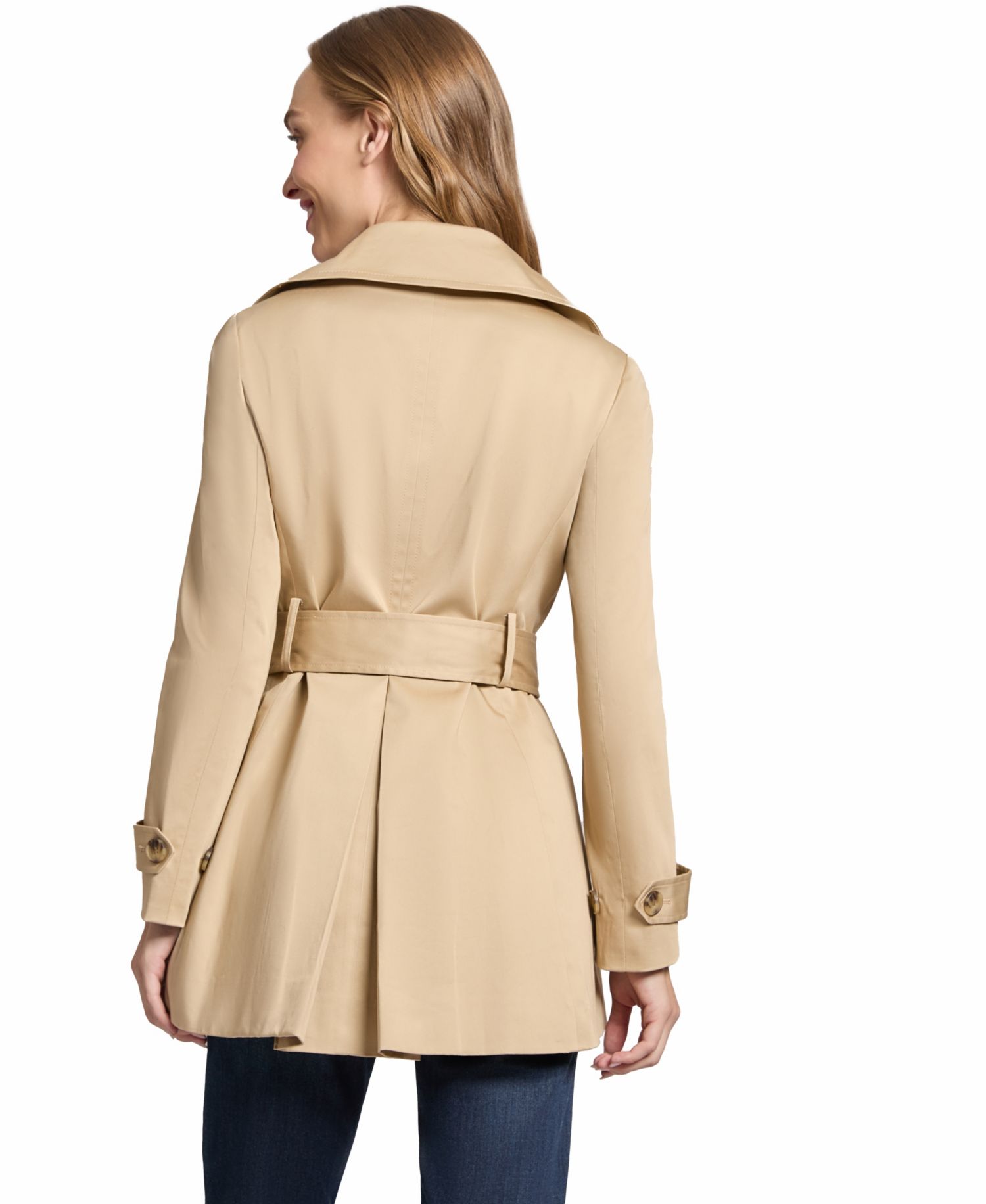 Women's Trench Double Breasted Collared Coat