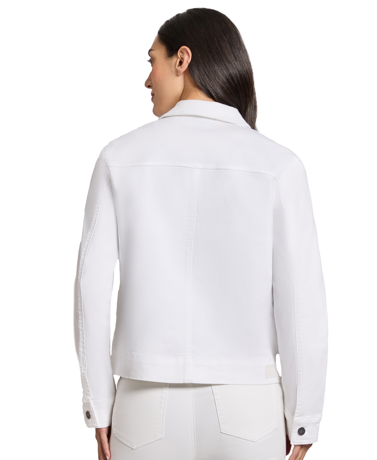 Jones New York Patch Pocket Denim Jacket In Soft White