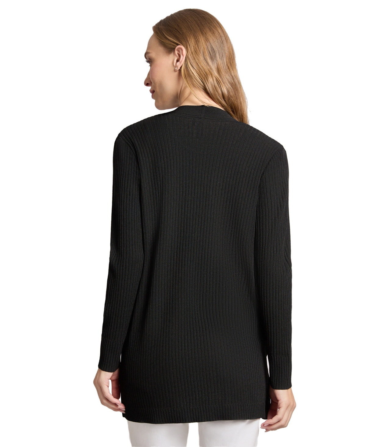 Jones New York Women's Long-sleeve Side-slit Cardigan Sweater In Jones Black