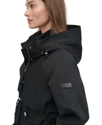 Women's Hooded Zip-Front Long Anorak Coat