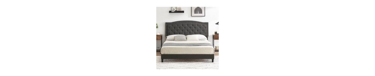 gaomon Queen Bed Frame with Adjustable Headboard, Platform Bed Frame